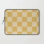 Checkerboard Check Geometric Checked Pattern in Double Mustard Laptop Sleeve Gallery Image 1