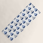 Nautical Sailboat Navy Blue Gray  Yoga Mat Gallery Image 1