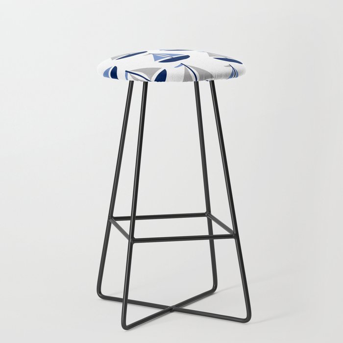 Nautical Sailboat Navy Blue Gray  Stool Gallery Image 1