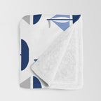 Nautical Sailboat Navy Blue Gray  Throw Blanket Gallery Image 3