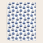 Nautical Sailboat Navy Blue Gray  Poster Gallery Image 4