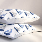 Nautical Sailboat Navy Blue Gray  Pillow Sham Gallery Image 3