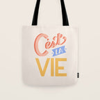 Retro C'est La Vie Tote Bag Gallery Image 1