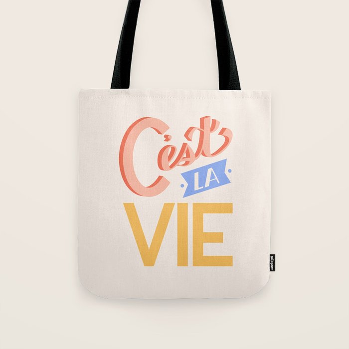 Retro C'est La Vie Tote Bag Gallery Image 1