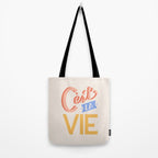 Retro C'est La Vie Tote Bag Gallery Image 2