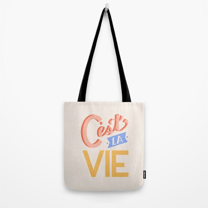 Retro C'est La Vie Tote Bag Gallery Image 2