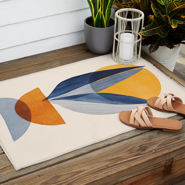 Sunshine Stack / Mid Century Abstract Illustration Outdoor Rug Gallery Image 2