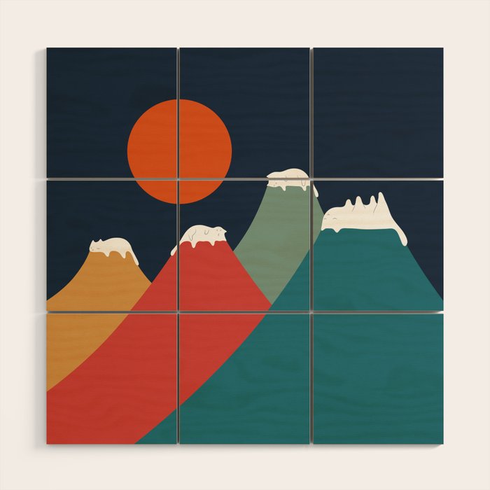 Cat Landscape 10 Wood Wall Art Gallery Image 1