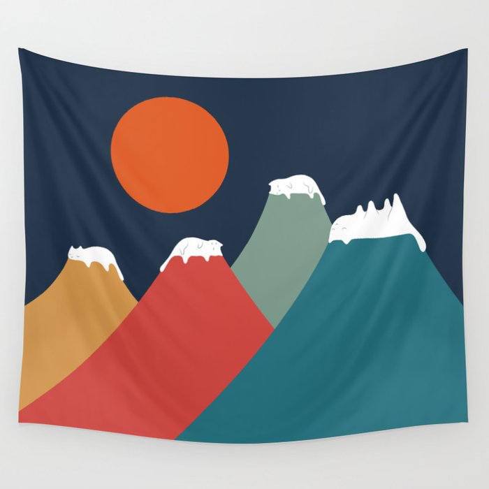 Cat Landscape 10 Wall Tapestry Gallery Image 1