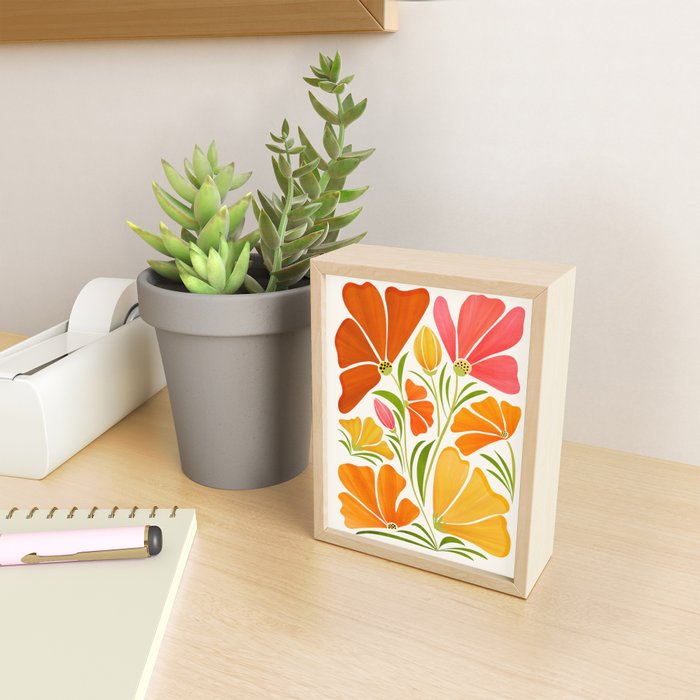 Spring Wildflowers Floral Illustration Mini Art Print Gallery Image 2