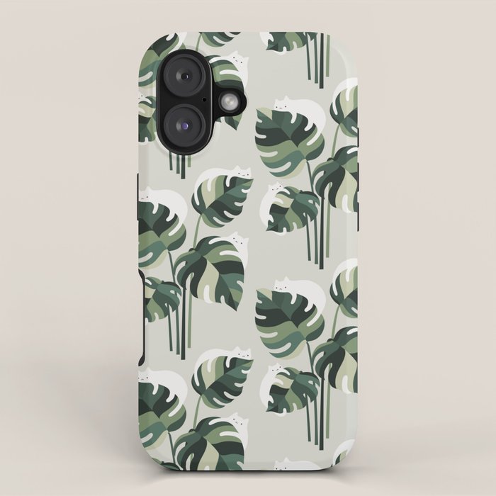 Cat and Plant 11 Pattern iPhone Case Gallery Image 1