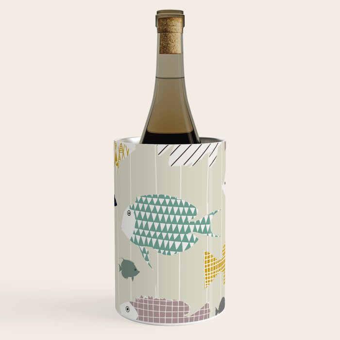 Fresh fish on warm grey pattern Wine Chiller Gallery Image 1