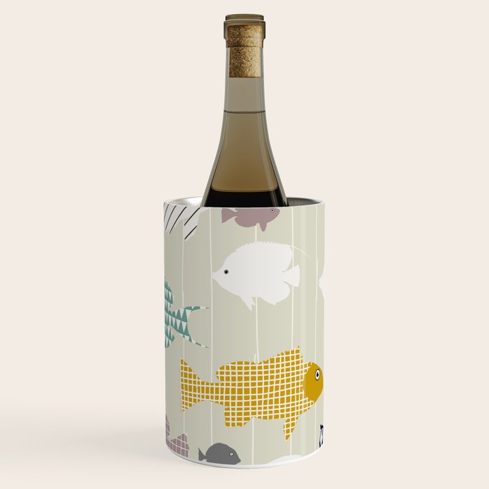 Fresh fish on warm grey pattern Wine Chiller Gallery Image 3