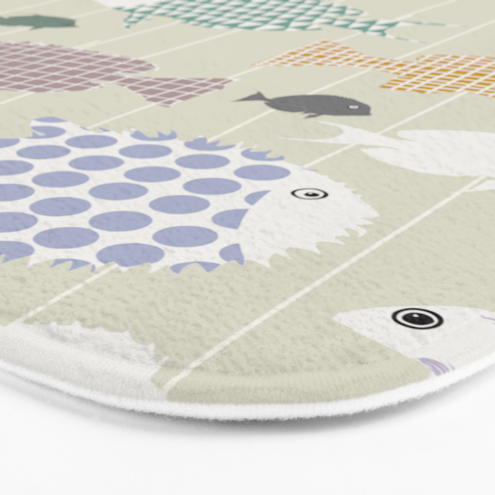 Fresh fish on warm grey pattern Bath Mat Gallery Image 3