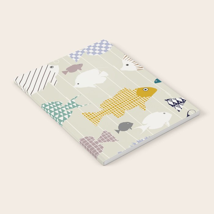Fresh fish on warm grey pattern Notebook Gallery Image 2