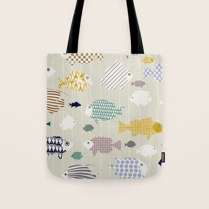 Fresh fish on warm grey pattern Tote Bag Gallery Image 1