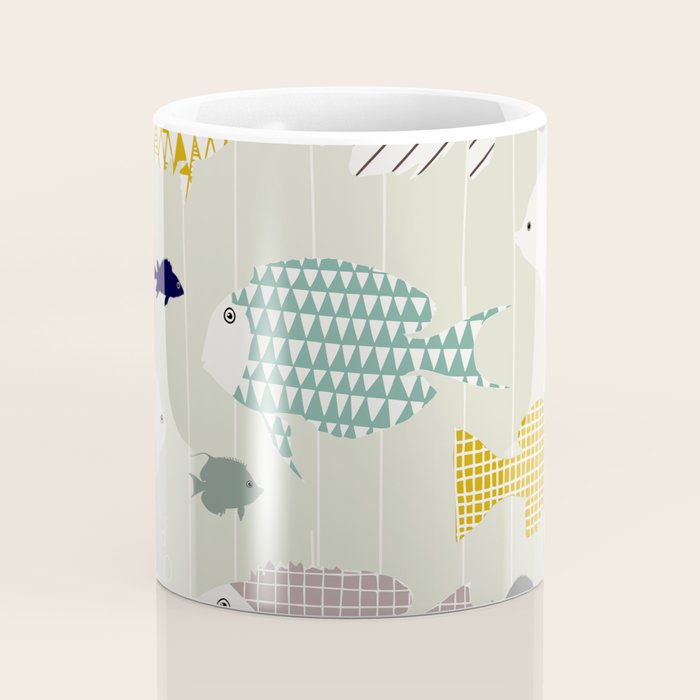 Fresh fish on warm grey pattern Coffee Mug Gallery Image 4