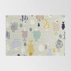 Fresh fish on warm grey pattern Rug Gallery Image 2