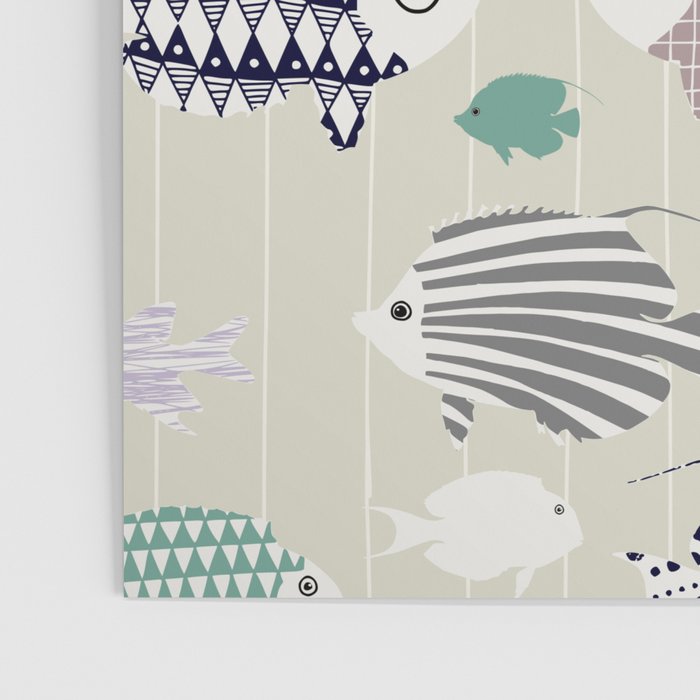 Fresh fish on warm grey pattern Poster Gallery Image 3
