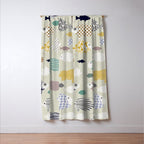 Fresh fish on warm grey pattern Window Curtain Gallery Image 3