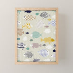 Fresh fish on warm grey pattern Mini Art Print Gallery Image 1