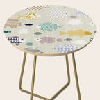 Fresh fish on warm grey pattern Side Table Gallery Image 2