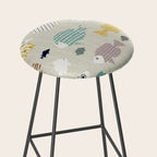 Fresh fish on warm grey pattern Stool Gallery Image 2