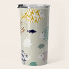 Fresh fish on warm grey pattern Travel Mug Gallery Image 3