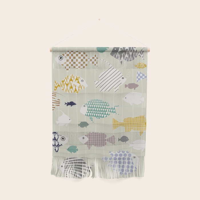 Fresh fish on warm grey pattern Wall Hanging Gallery Image 1