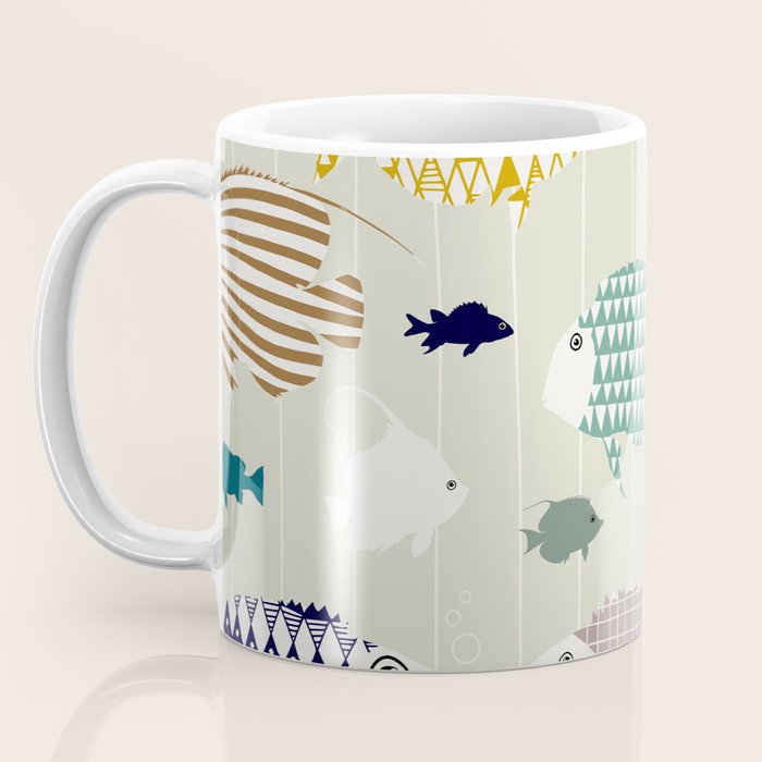 Fresh fish on warm grey pattern Coffee Mug Gallery Image 3