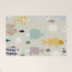 Fresh fish on warm grey pattern Welcome Mat Gallery Image 1