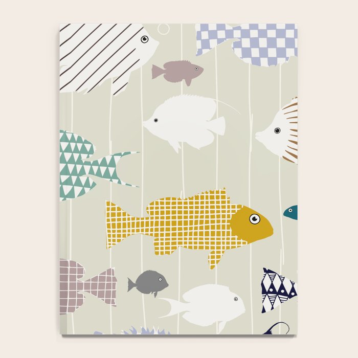 Fresh fish on warm grey pattern Notebook Gallery Image 4