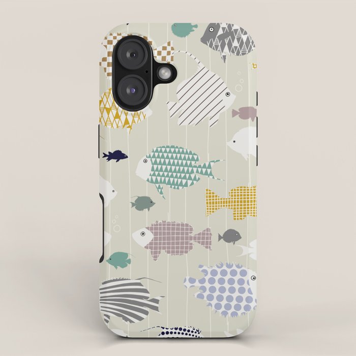 Fresh fish on warm grey pattern iPhone Case Gallery Image 1