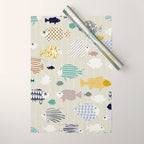 Fresh fish on warm grey pattern Wrapping Paper Gallery Image 1