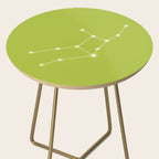 Virgo Zodiac Star Constellation Line Art Chartreuse Green Side Table Gallery Image 2