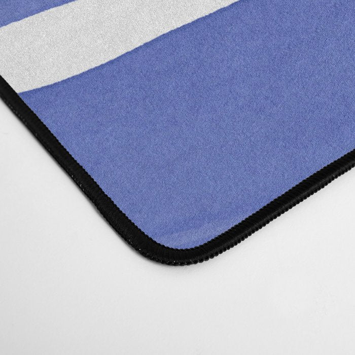 Blue Monstera Leaves White Background - Blue and White #decor #society6 #buyart Desk Mat Gallery Image 4
