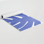 Blue Monstera Leaves White Background - Blue and White #decor #society6 #buyart Yoga Mat Gallery Image 2