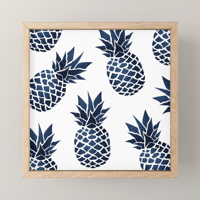 Pineapple Blue Denim Mini Art Print Gallery Image 1