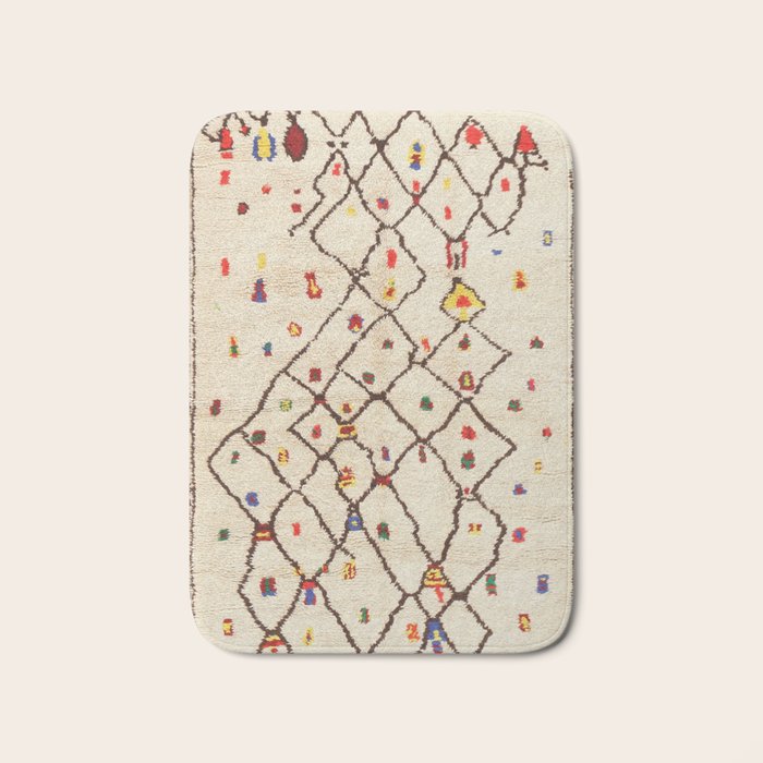 Vintage North African Berber Rug Print Bath Mat Gallery Image 1