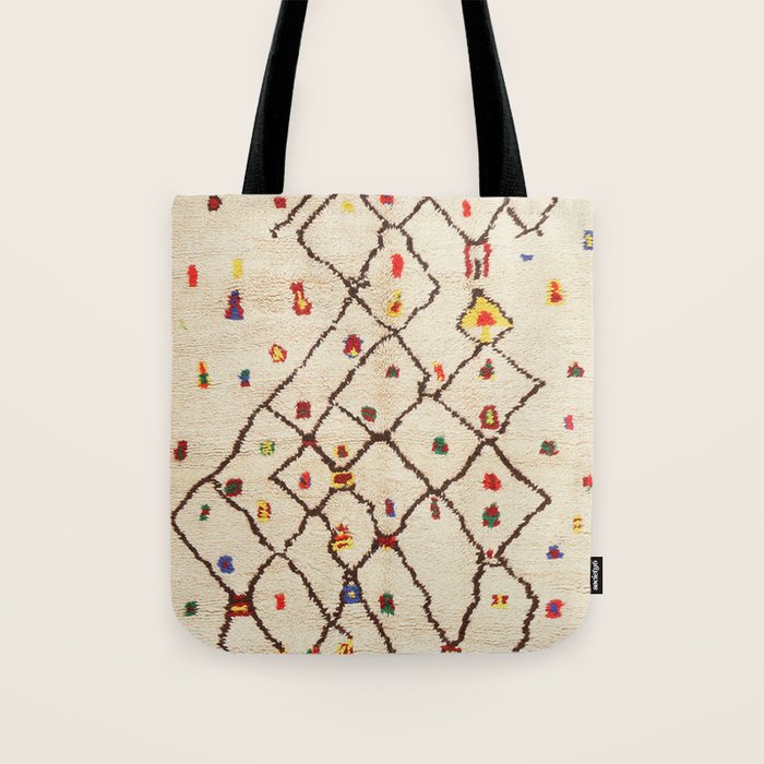 Vintage North African Berber Rug Print Tote Bag Gallery Image 1