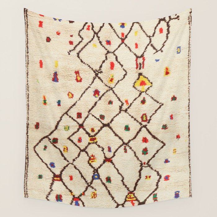 Vintage North African Berber Rug Print Wall Tapestry Gallery Image 1