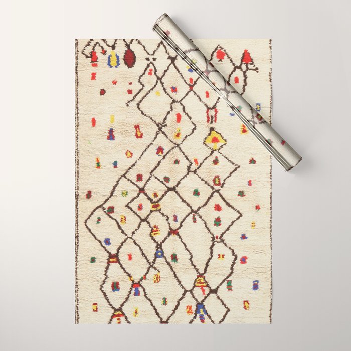 Vintage North African Berber Rug Print Wrapping Paper Gallery Image 1