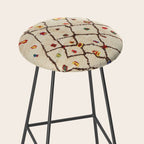 Vintage North African Berber Rug Print Stool Gallery Image 2