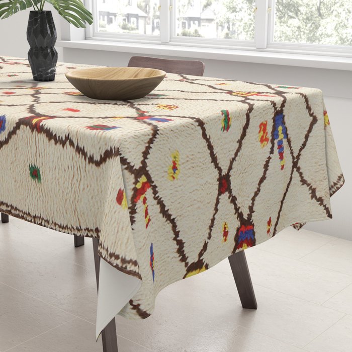Vintage North African Berber Rug Print Tablecloth Gallery Image 3