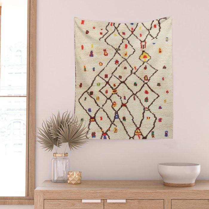 Vintage North African Berber Rug Print Wall Tapestry Gallery Image 2