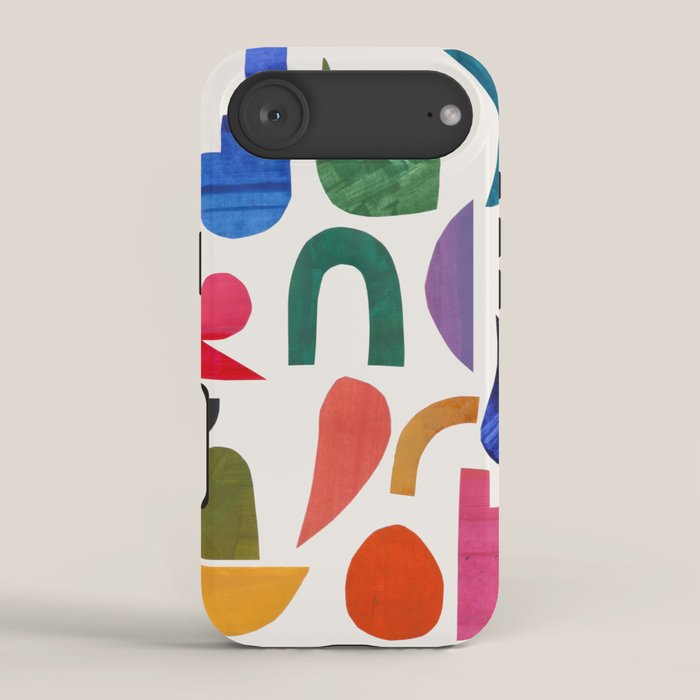 'Night Garden' Abstract Colorful Paper Collage Mid Century Fun Minimal Shapes by Ejaaz Haniff iPhone Case Gallery Image 2