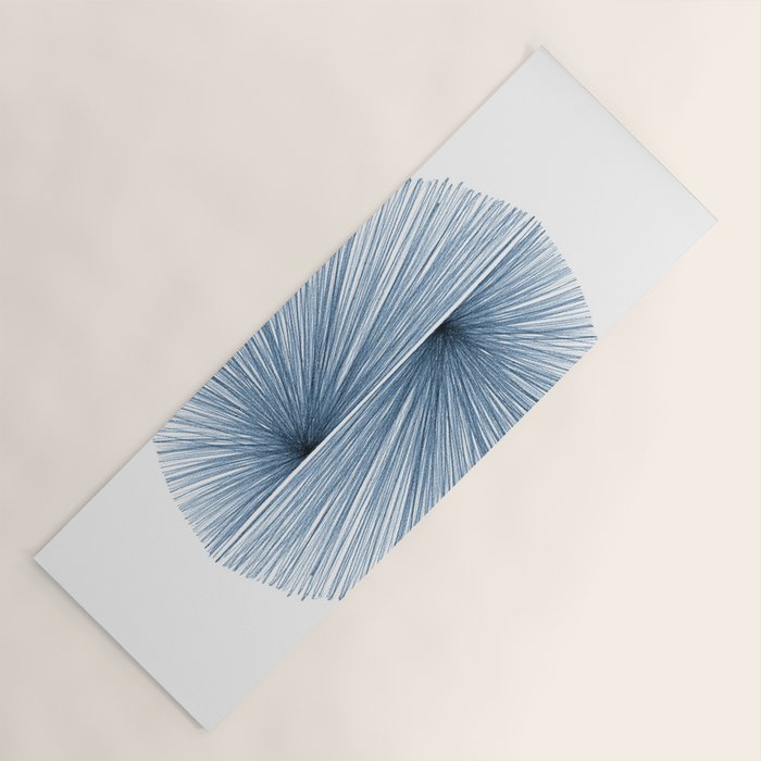 Indigo Blue Mid Century Modern Geometric Abstract Yoga Mat Gallery Image 1