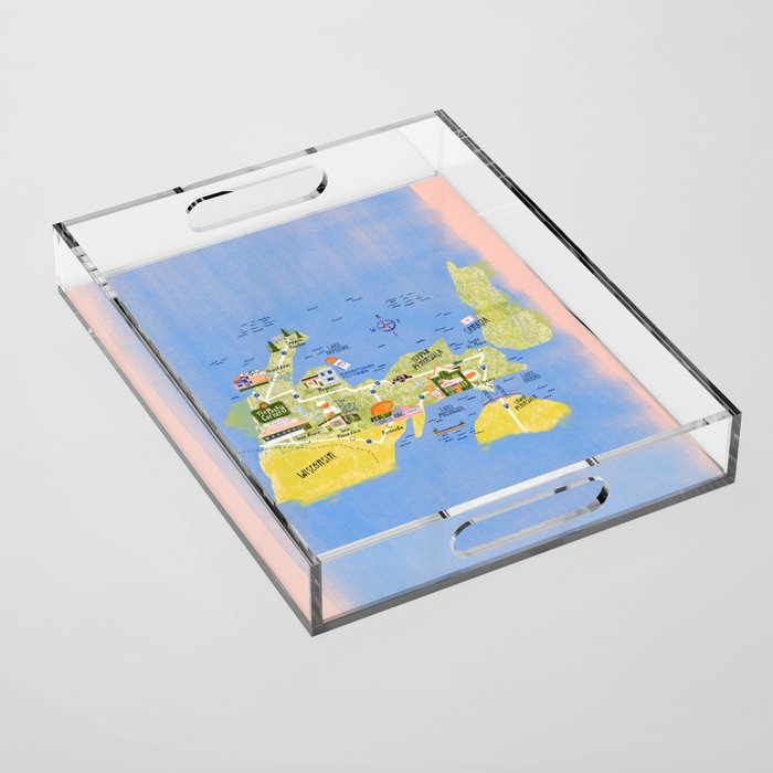 Map of Northern Michigan - Pasty Tour in Peach Acrylic Tray Gallery Image 1