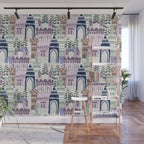 Home Block print lilac Wall Mural Gallery Image 1