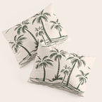 Vintage tropical palm tree beach island art Pillow Sham Gallery Image 3